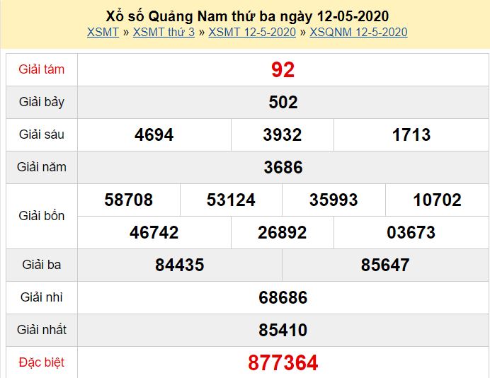 Soi cầu XSMT đài Quảng Nam 19-05-2020