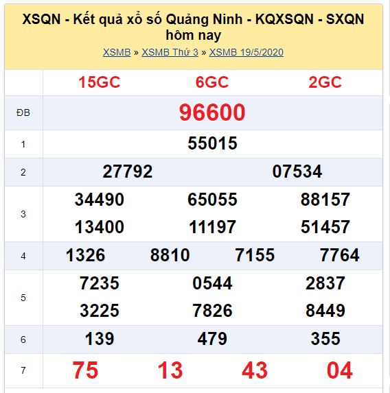 Soi cầu XSMB đài Quảng Ninh 26-05-2020