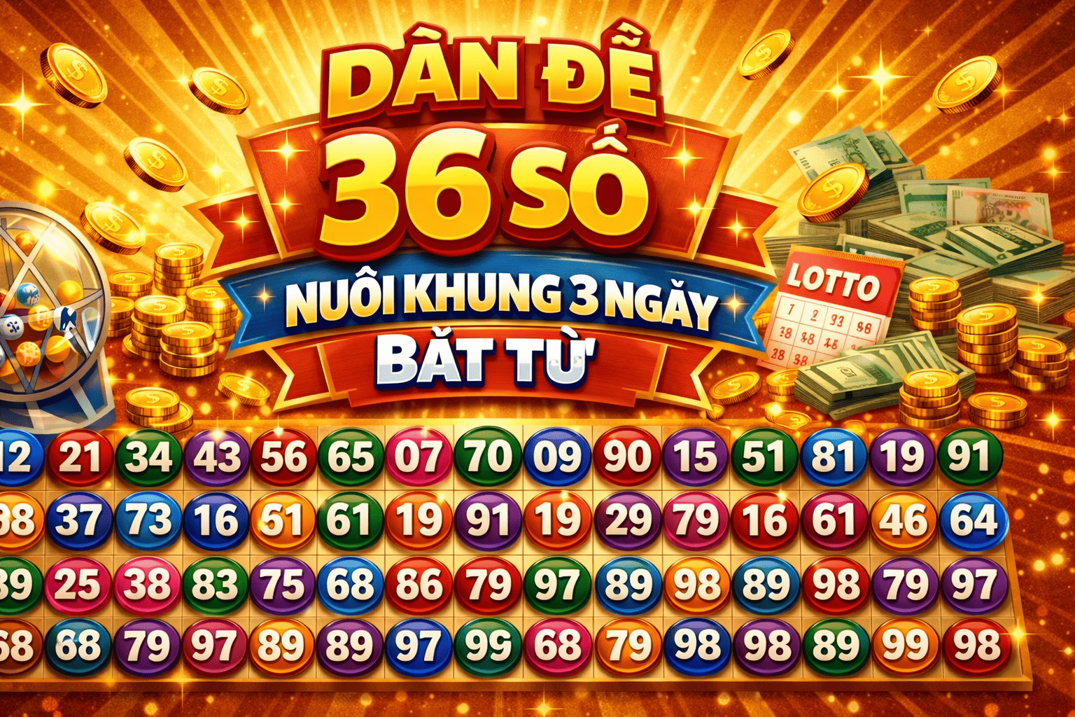 Danh Sách 36 Số Bất Tử Khung 3 Ngày